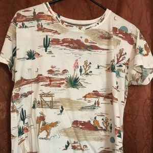 Unique western rodeo print t shirt